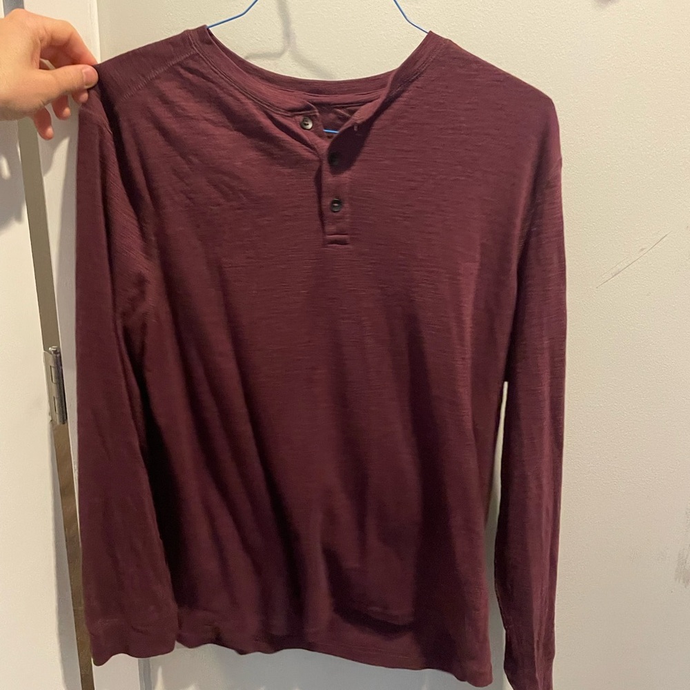 Bundle of 2 Apt. 9 Men's Maroon Long Sleeve Henley